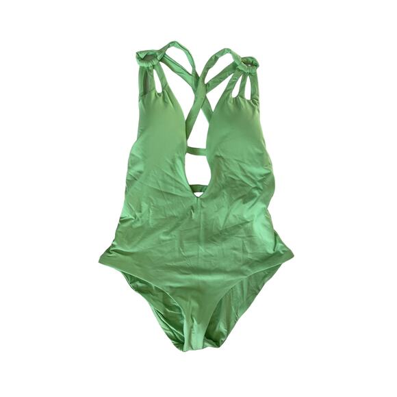 Becca Color Code Skylar Plunge One Piece Swim Green Size Small - Picture 4 of 7